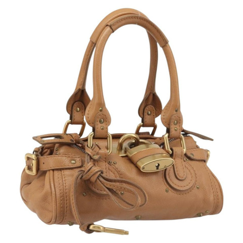 Chloe Mini Paddington 手提包 皮革 棕色 銀色 金色 正品 yk20764V