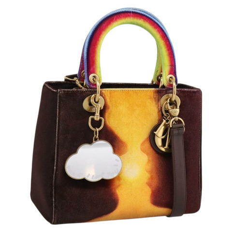 Christian Dior Lady Dior Ladyart x Friedrich Knass 天鵝絨雙肩包，正品，貨號 198612SM