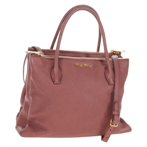 Miu Miu 手提包 皮革 兩用 粉金配色 正品 199193V