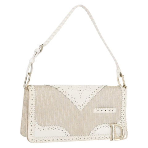 Christian Dior Trotter 帆布手提包 金色 正品 197782SAM