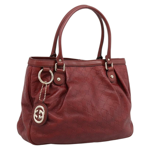 GUCCI GG帆布Guccissima托特包，皮革紅色金色，貨號296835，正品，編號200888V