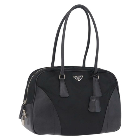 PRADA 尼龍托特包 黑色 銀色 正品 197707V