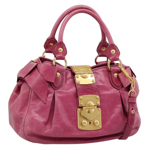 Miu Miu Vitellolux 兩用手袋 粉紅金配色 正品 199159M