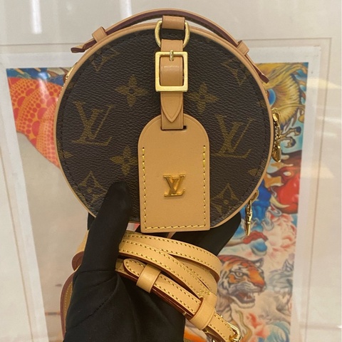 LV路易威登 老花mini硬圓餅 芯片款
