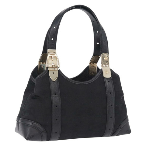 GUCCI 手提包 帆布 黑色 金色 145761 正品 ka5897V