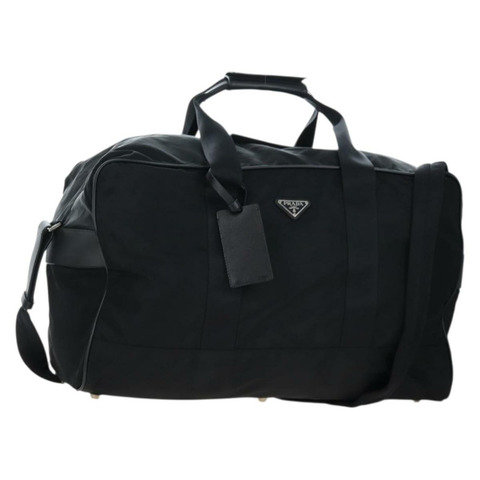 PRADA 波士頓包 尼龍 2way 黑色 銀色 正品 197909V
