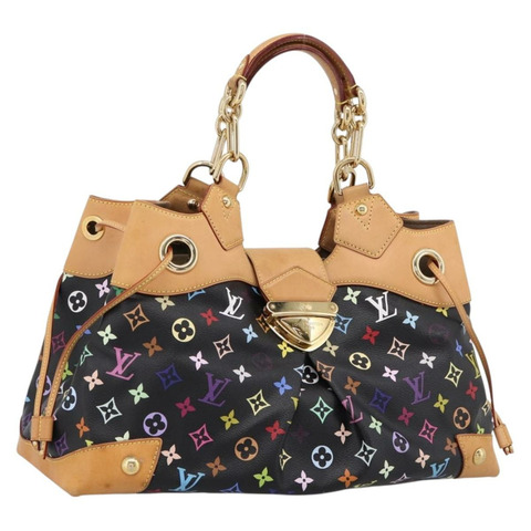 路易威登 Monogram Multicolor Ursula 手提包 黑色 M40124 LV Auth ka5857V