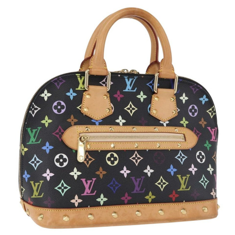 路易威登 Monogram Multicolor Alma 手提包 黑色 M92646 LV 正品 BA15314V