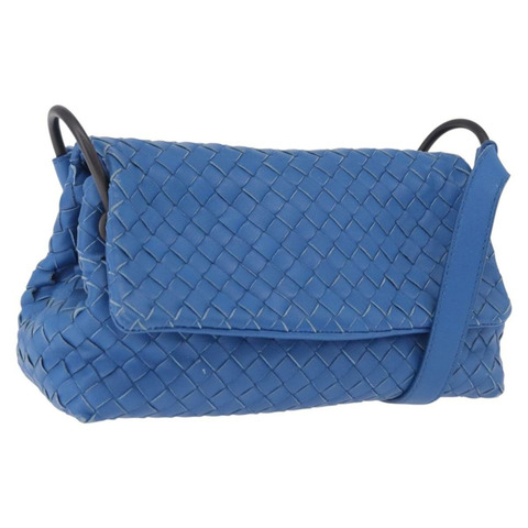 BOTTEGA VENETA INTRECCIATO 單肩包 皮革 藍色 正品 BA15333V