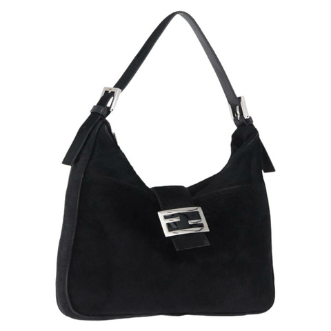 FENDI Mamma Baguette 手袋 Harako 皮革 黑色 銀色 正品 yk20770A