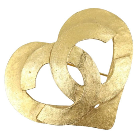 香奈兒 (CHANEL) 金屬金色雙C胸針，正品編號 199959V