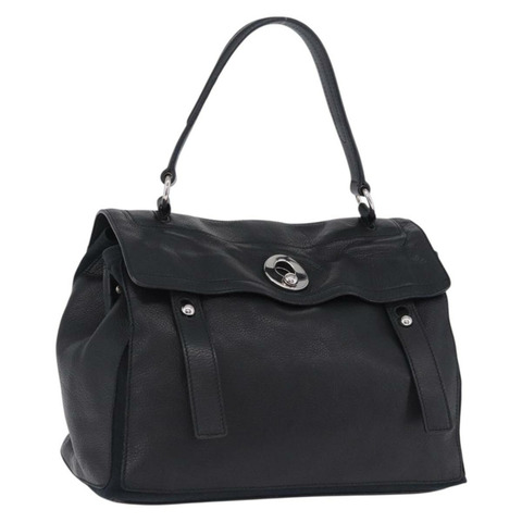 SAINT LAURENT Muse Toe 手提包，黑色銀色皮革，貨號 197149，正品編號 199840A