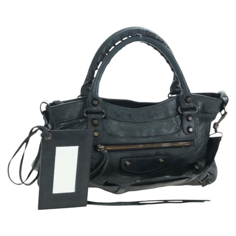 BALENCIAGA The First 手提包 皮革 2way 黑色 103208 正品 yk20881M
