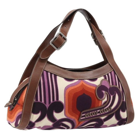 Miu Miu 手提包 帆布 紫棕色 正品 199357A