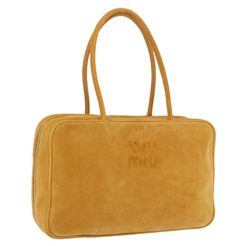 Miu Miu Beau 單肩包 麂皮 黃色 金色 正品 ka5957SAM