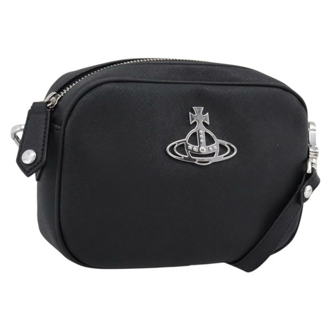 Vivienne Westwood 單肩包 PVC 黑色銀色 正品 am12513V