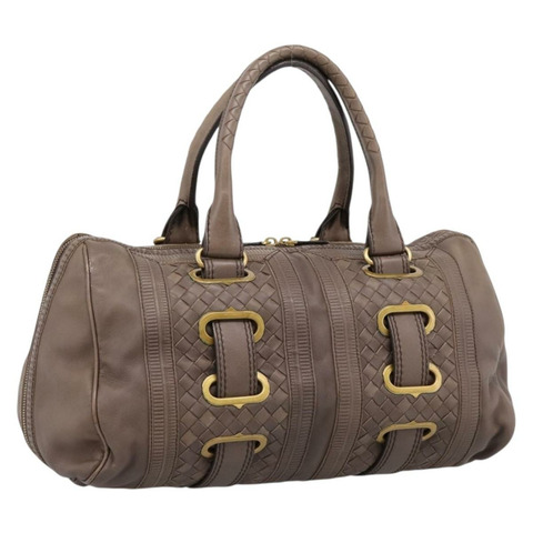 BOTTEGA VENETA INTRECCIATO 波士頓包 皮革 棕金色 162194 正品 200806V
