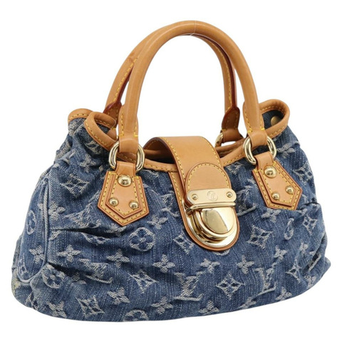 路易威登 Monogram Denim Preity 手提包 藍色 M95020 LV 正品 200840SAV