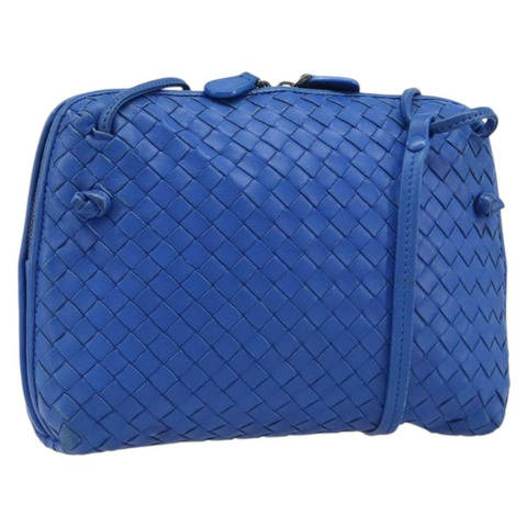 BOTTEGA VENETA INTRECCIATO 單肩包 皮革 藍色 正品 201989V