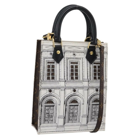路易威登 Monogram Fornasetti Petit Sac Plat 手袋 M80991 LV Auth 202068SAM