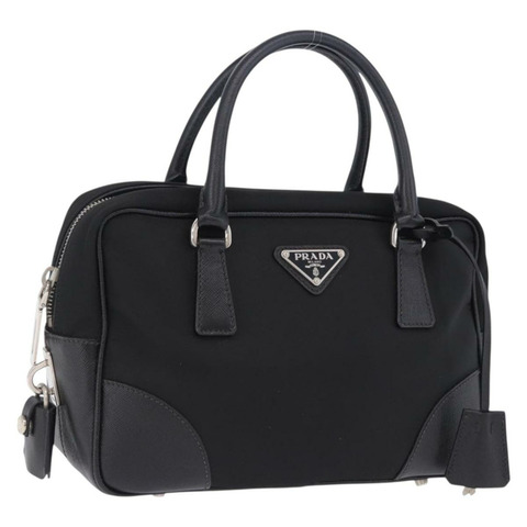 PRADA 尼龍手提包 黑色 銀色 正品 199441V