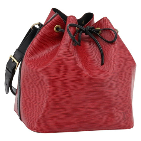 路易威登 Epi Petit Noe 肩背包 紅色 黑色 M44172 LV Auth 200330A