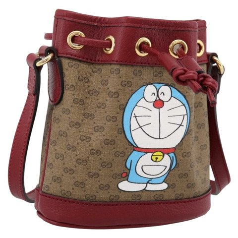 GUCCI 哆啦A夢迷你GG單肩包 647801 米色金色 647801 正品 200352M