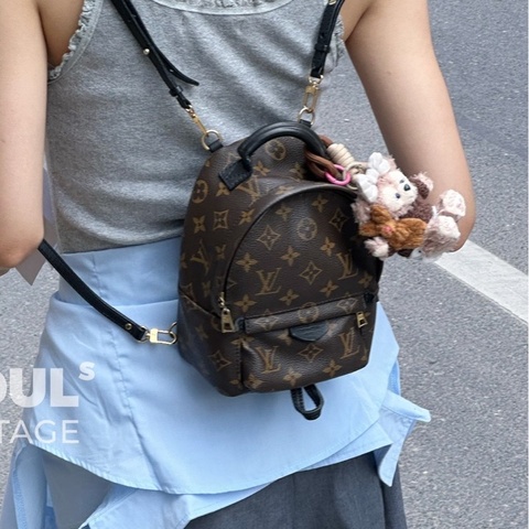 LV路易威登 M44873 Palm Springs經典老花新款迷你小書包 21年編碼芯片