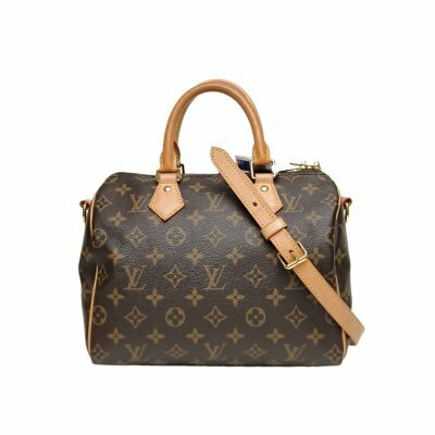 LOUIS VUITTON Speedy25配肩帶老花PVC晶片