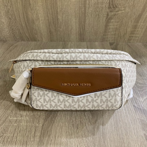 Michael Kors Maisie 二合一白滿版 LOGO 腰包