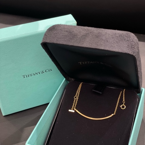 TIFFANY & CO.蒂芙尼 T 系列 Smile 微笑 18K玫瑰金 手鍊  尺寸：大號18c
