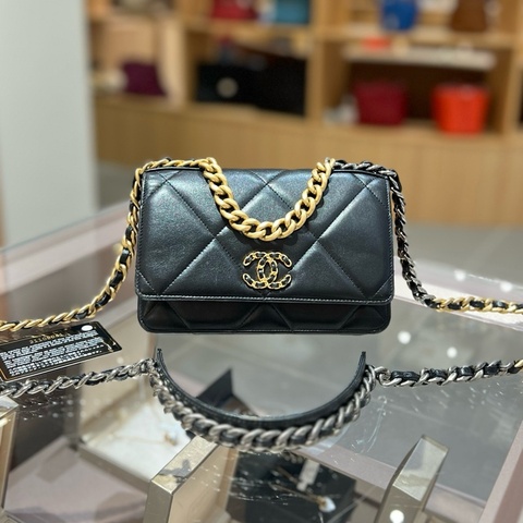 Chanel香奈儿19bag woc黑色鸳鸯链
