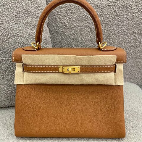 愛馬仕 Hermès Kelly 25 凱莉 金棕色 Togo皮 磨砂金扣｜全新｜K刻