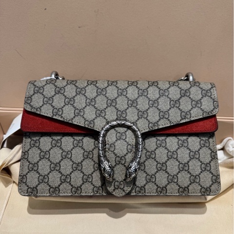 Gucci/古馳 老花紅色中號酒神 黑標027