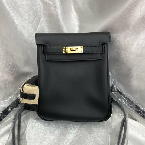 愛馬仕 Hermès Kelly Jump 凱莉跳跳 雙肩包 黑色 Swift皮 金扣｜全新｜W刻