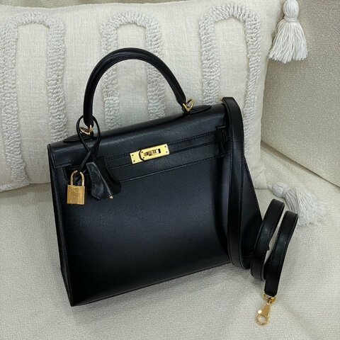 愛馬仕 Hermès Kelly 25 凱莉 黑色 Box皮 金扣｜D刻