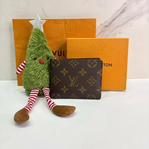 LV Multiple老花雙折短夾