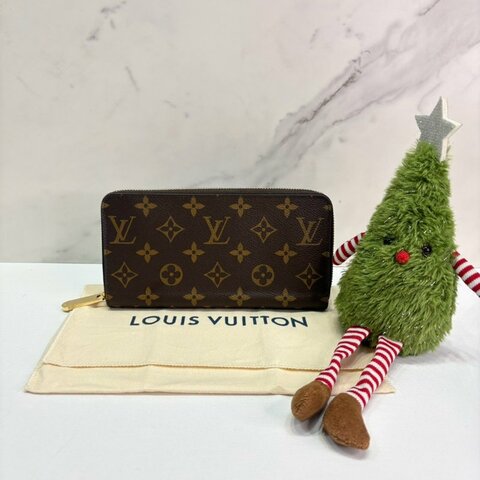 LV Zippy老花罌粟紅拉鍊長夾