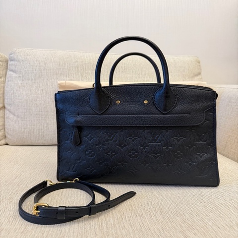 Louis Vuitton  Pont-Neuf MM 大號經典壓紋全皮革兩用包