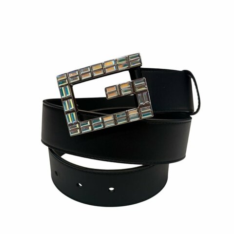 GUCCI水晶LOGO腰帶