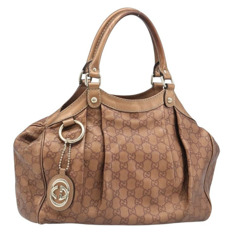 GUCCI GG帆布Guccissima托特包 皮革 青銅金色 211944 正品 202927V