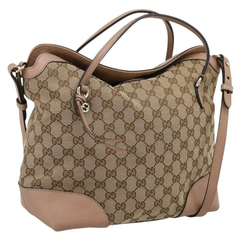 GUCCI GG帆布手提包 兩用 米色/金色 353120 正品 203182A