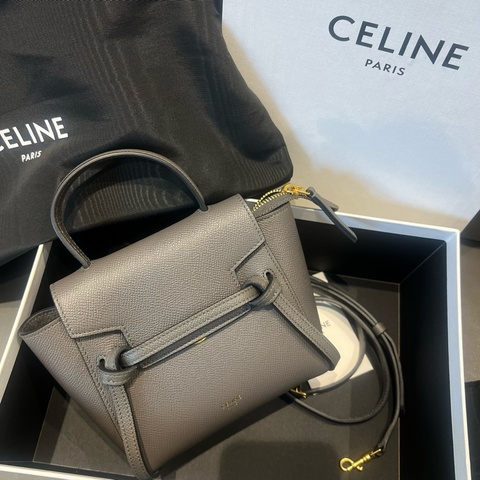 Celine Pico 鯰魚包 nano 牛皮 高級灰
