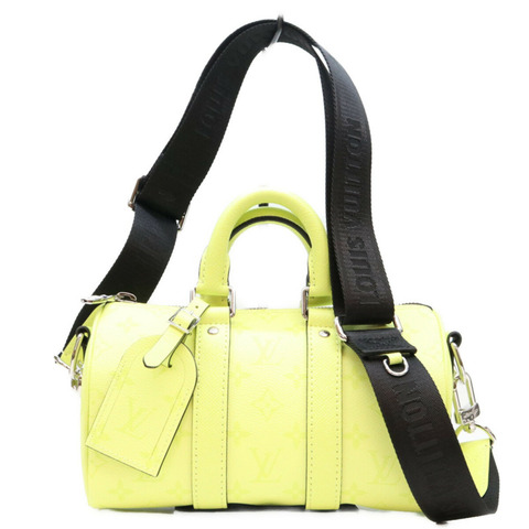 路易威登 M14078 Taigarama Keepall Bandoulière 25 單肩包，黃色，銀色五金，男士