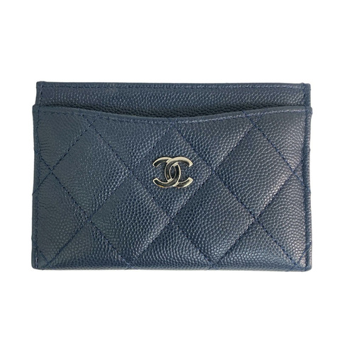 ☆ CHANEL 香奈兒 Navy Caviar Skin Card Holder 深藍色粒紋小牛皮No.26卡套-267016829