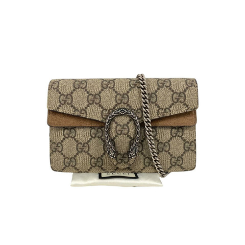 ☆ GUCCI 古馳 Beige Coated Canvas Dionysns Super Mini Chain Shoulder Bag 米色塗層帆布迷你鏈條肩背包 476432-267016719