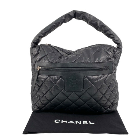 △ CHANEL 香奈兒 Black Nylon Silver Tone Metal Coco Cocoon No.13 Shoulder Bag 黑色尼龍銀色金屬No.13肩背包-267017061
