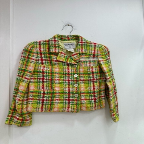 Chanel 香奈兒 vintage 97P綠色格紋外套 王鷗同款 38碼