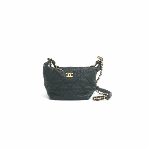 CHANEL 黑金 hobo 餃子 31開 雙c鏈條 肩背包