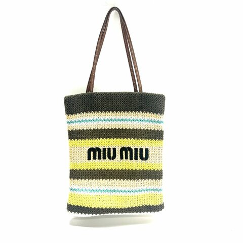 miumiu 彩色 條紋 tote 肩背包